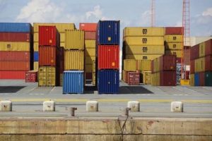 Commercial shipping cargo in crates ready to transport